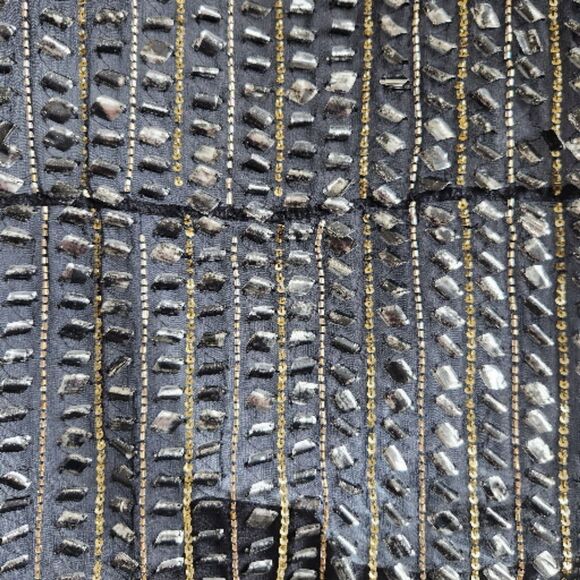 Parker NWT All Silk Hand Beaded Style Tunic/Dress-Art Deco-Black Gold-Flapper-S - Picture 9 of 15